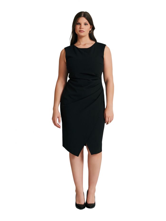 Abito tubino Curvy asimmetrico con arriccio  Rinascimento
