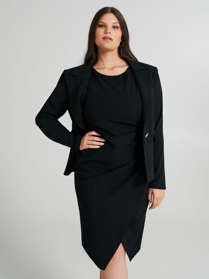 Abito tubino Curvy asimmetrico con arriccio  Rinascimento