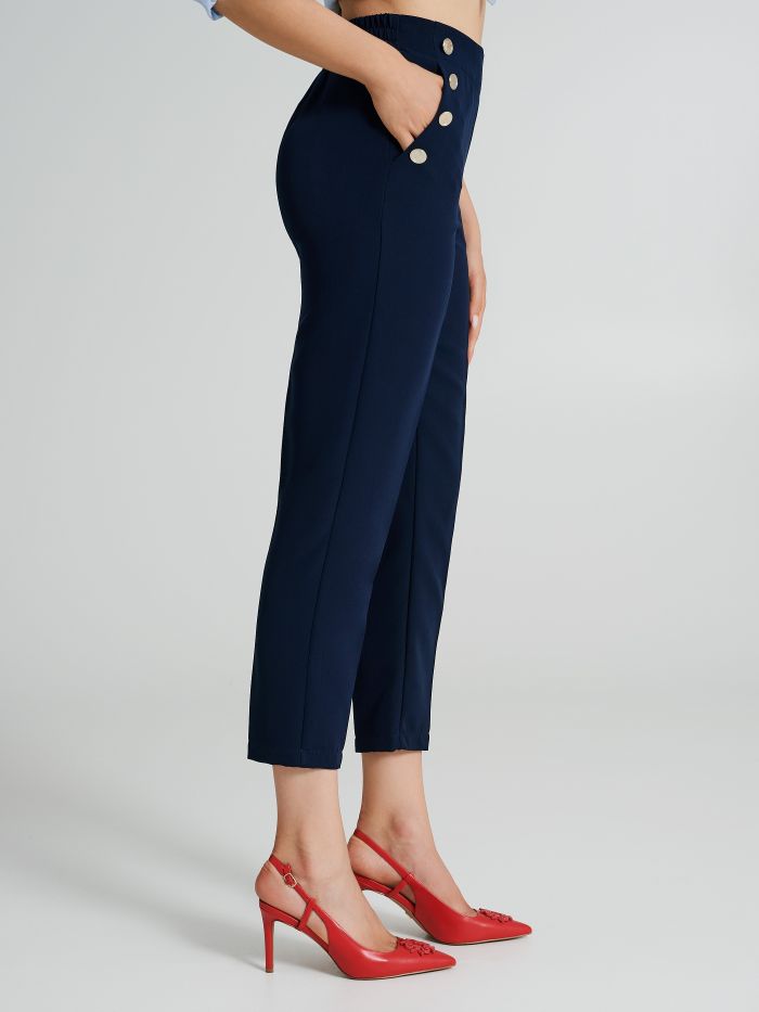 Trousers with 6 buttons in technical fabric   Rinascimento
