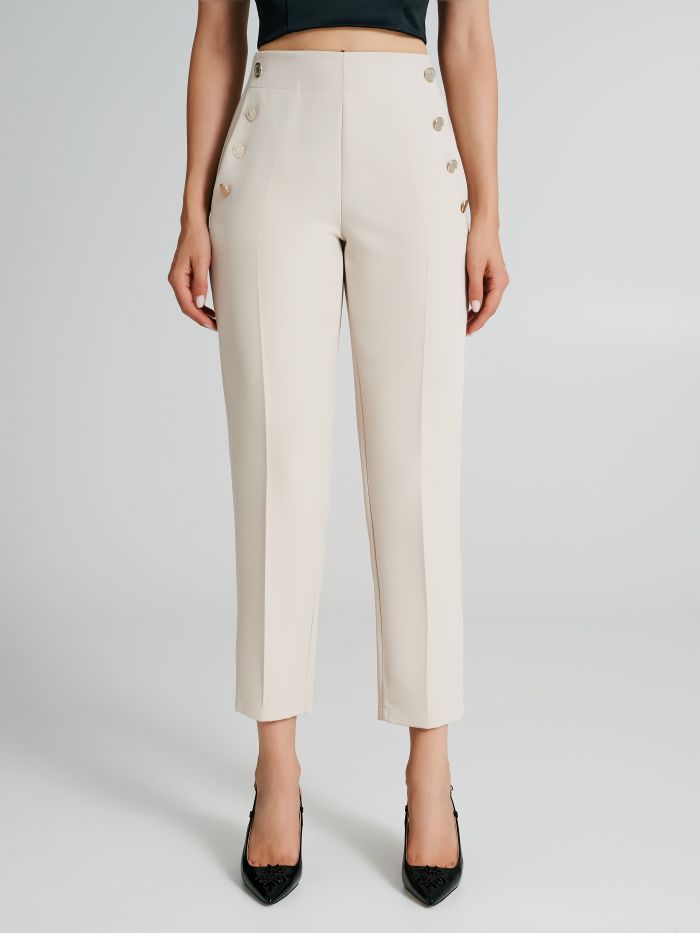 Trousers with 6 buttons in technical fabric   Rinascimento