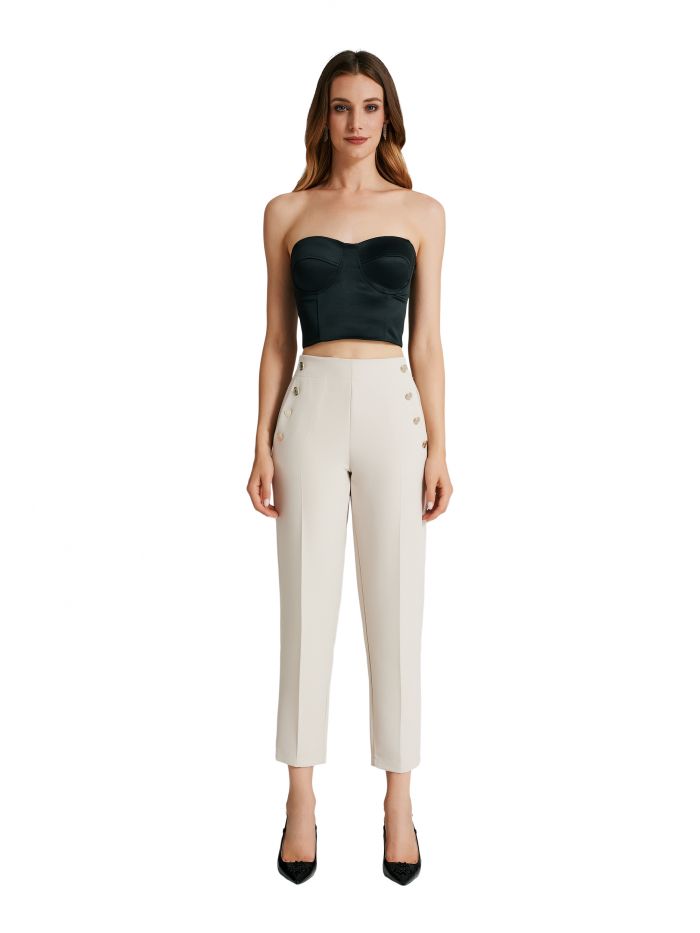 Trousers with 6 buttons in technical fabric   Rinascimento