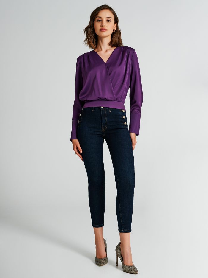 Boxy satin blouse   Rinascimento