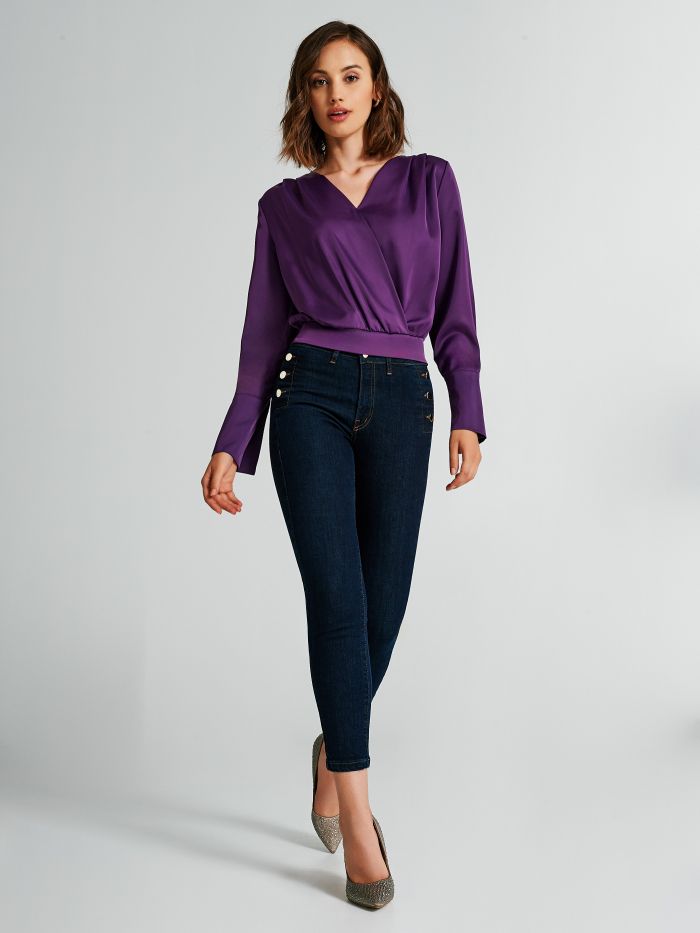 Boxy satin blouse   Rinascimento