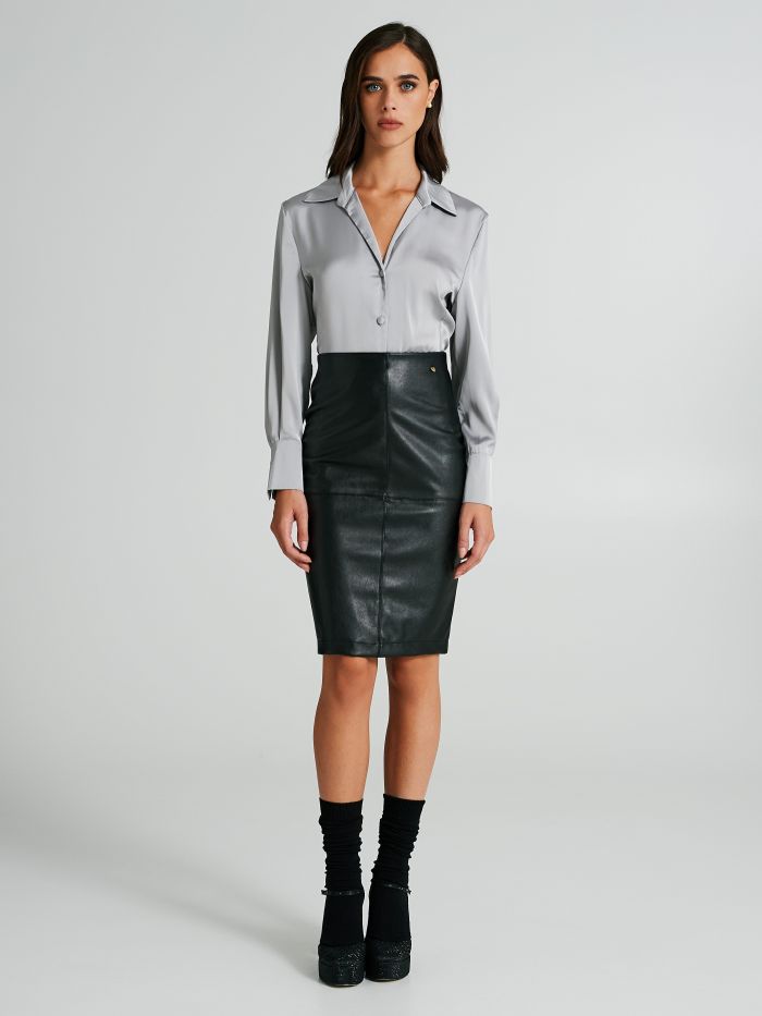 Faux leather pencil skirt  Rinascimento