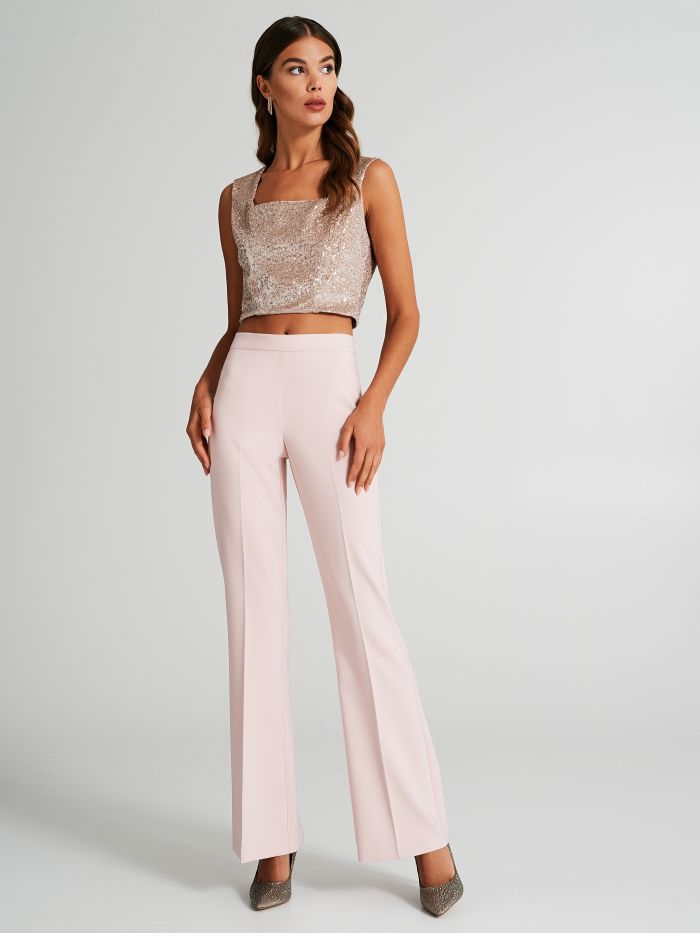 Crop top velluto con paillettes  Rinascimento
