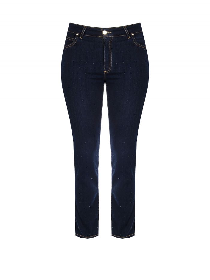 Jeans Curvy dritto con strass  Rinascimento