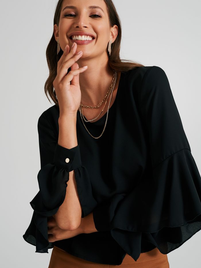 Blouse with cut-out detail on the sleeves  Rinascimento