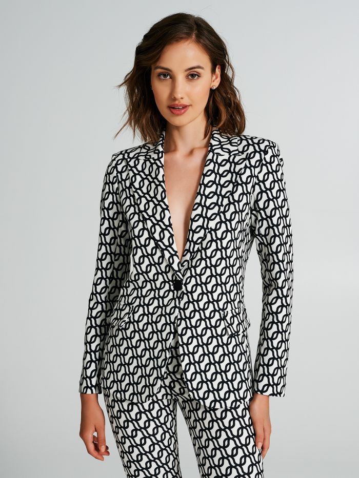 Veste à un bouton à motif géométrique   Rinascimento