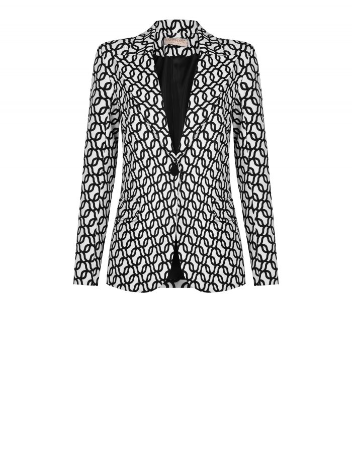 Veste à un bouton à motif géométrique   Rinascimento