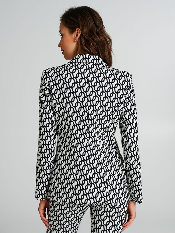 Single-button jacket with a geometric pattern   Rinascimento