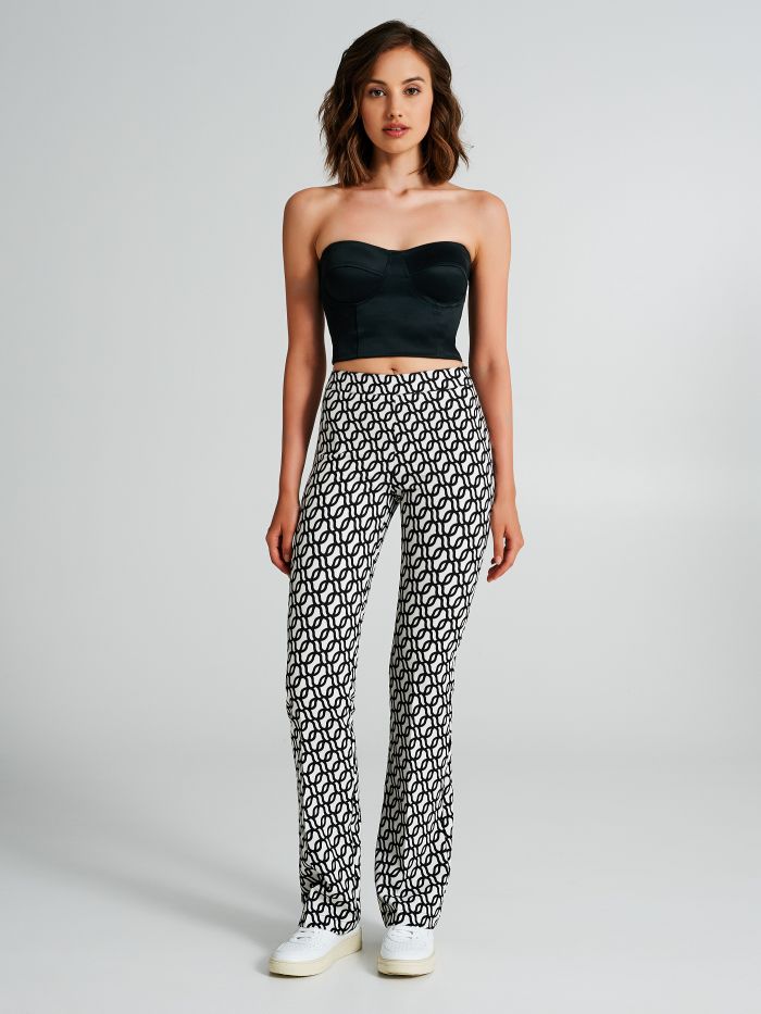 Geometric-print flared trousers  Rinascimento