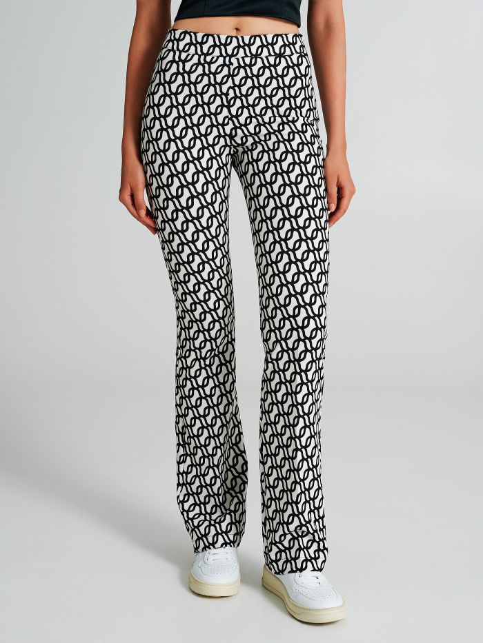 Geometric-print flared trousers  Rinascimento