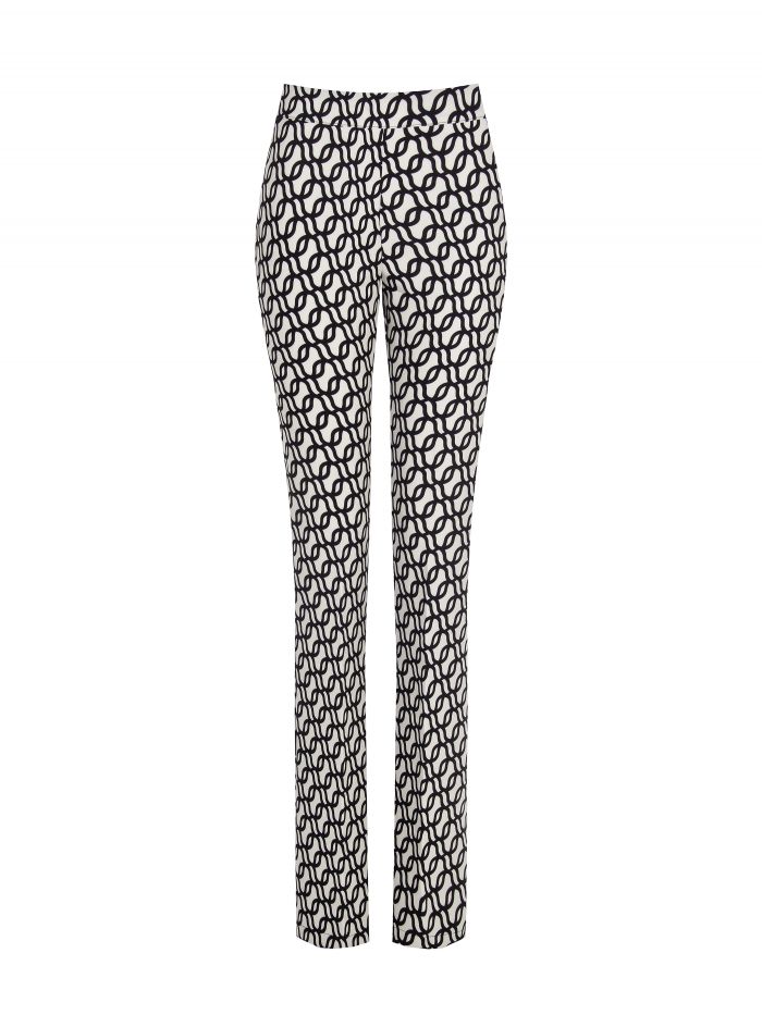 Geometric-print flared trousers  Rinascimento