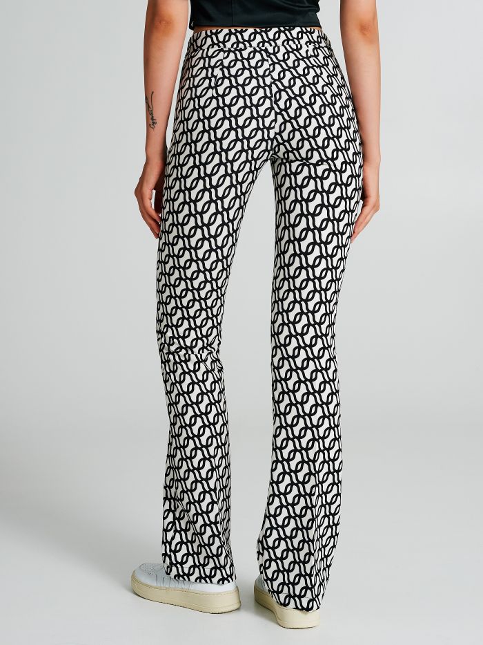 Geometric-print flared trousers  Rinascimento