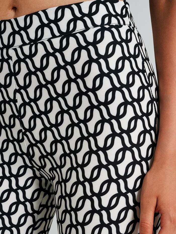 Geometric-print flared trousers  Rinascimento