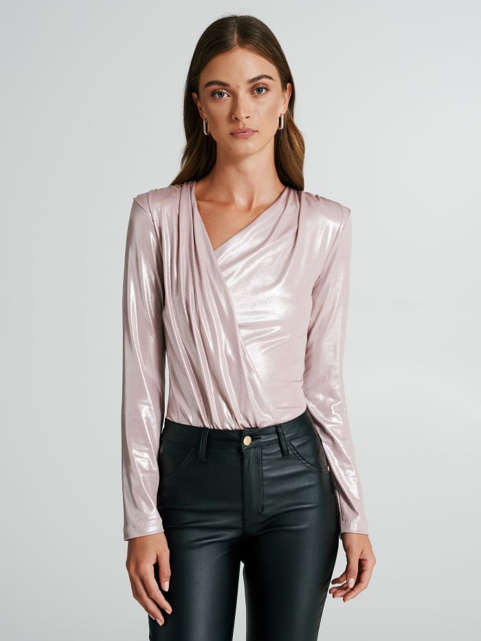 Lamé-effect bodysuit blouse  Rinascimento