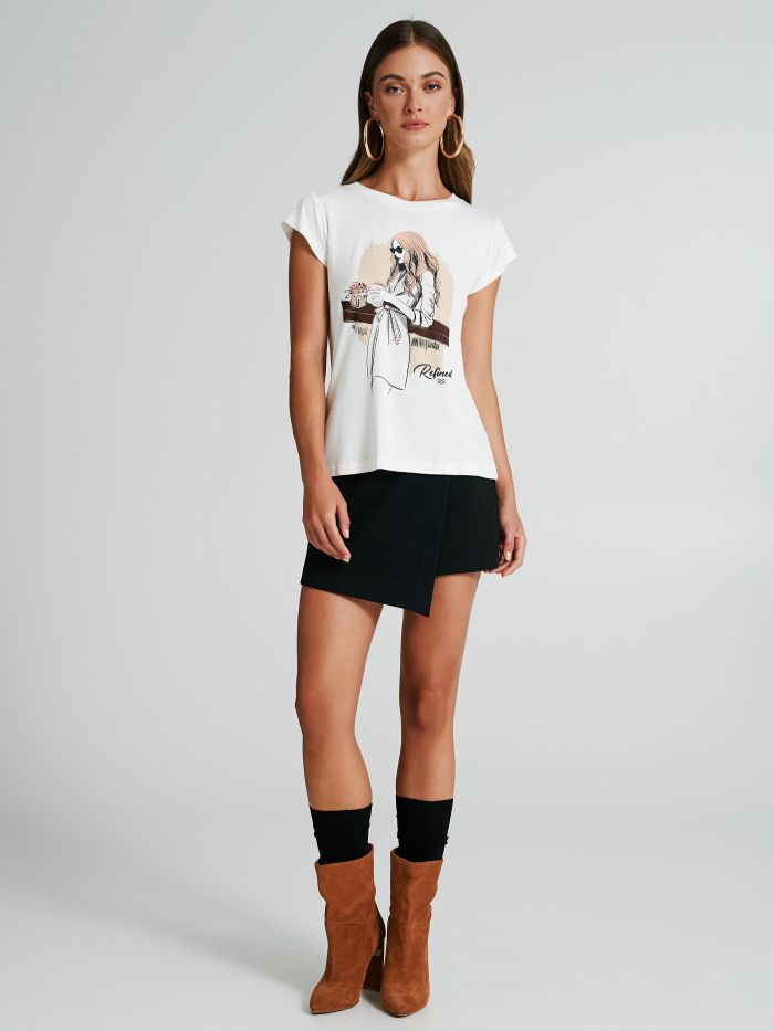 T-shirt with girl print  Rinascimento