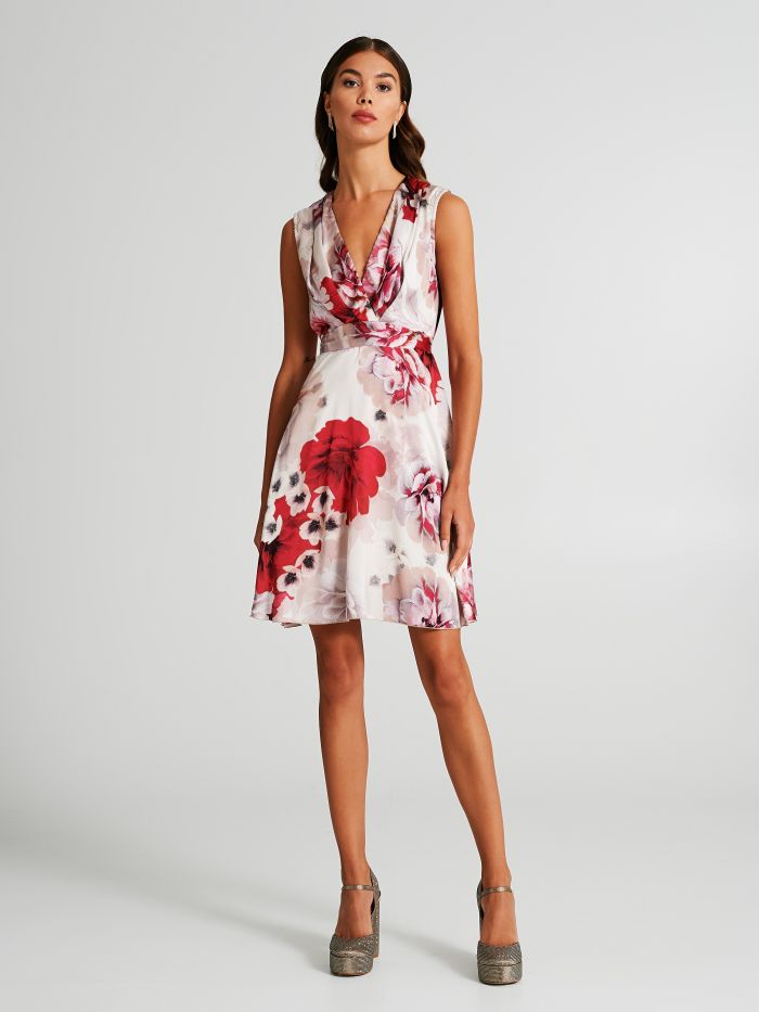 Floral satin dress  Rinascimento
