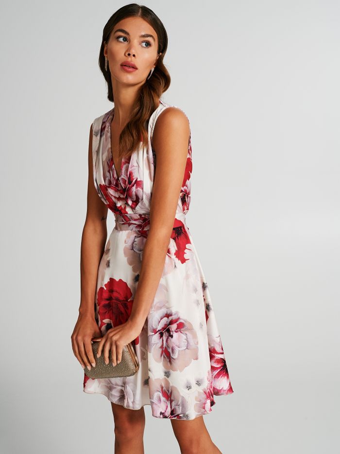Floral satin dress  Rinascimento