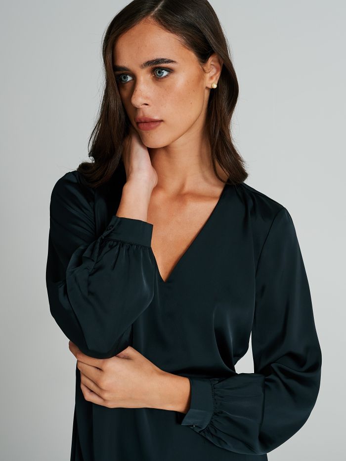 A-line satin dress   Rinascimento