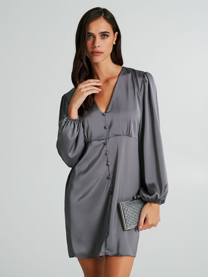 Robe en satin avec boutons non apparents  Rinascimento
