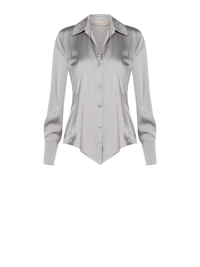 Taillierte Bluse aus Satin mit Knöpfen  Rinascimento