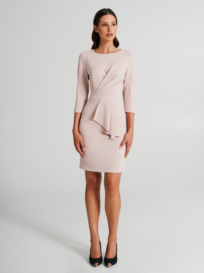 Robe fourreau à plis en néoprène  Rinascimento