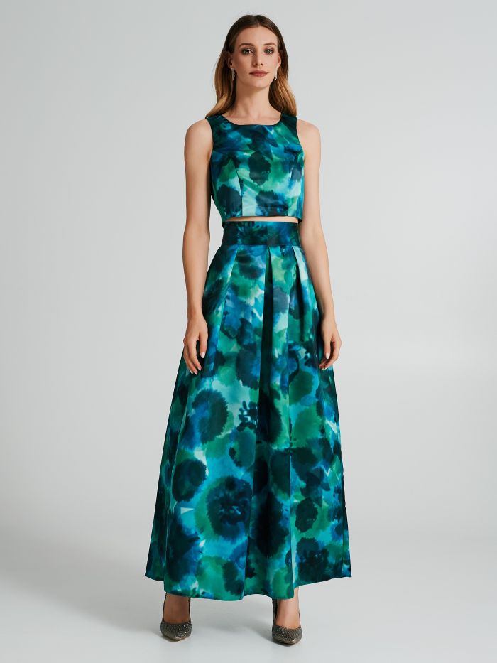 Fitted crop top with abstract print  Rinascimento