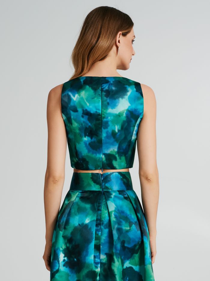 Fitted crop top with abstract print  Rinascimento