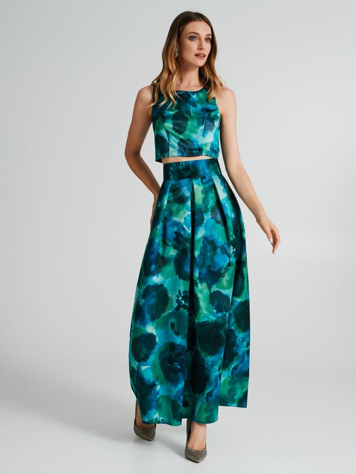 Fitted crop top with abstract print  Rinascimento