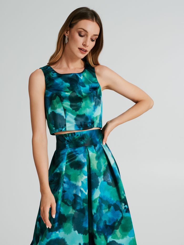 Fitted crop top with abstract print  Rinascimento