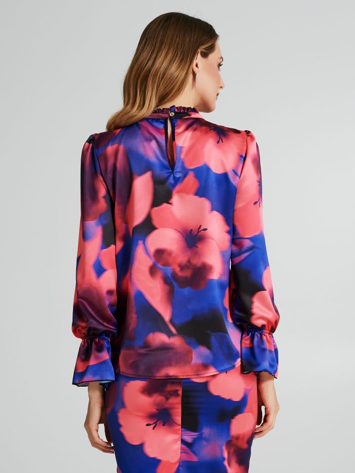 Blusa con stampa florale a lupetto  Rinascimento
