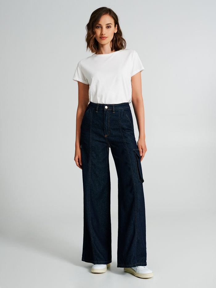 Pantaloni in denim cargo   Rinascimento