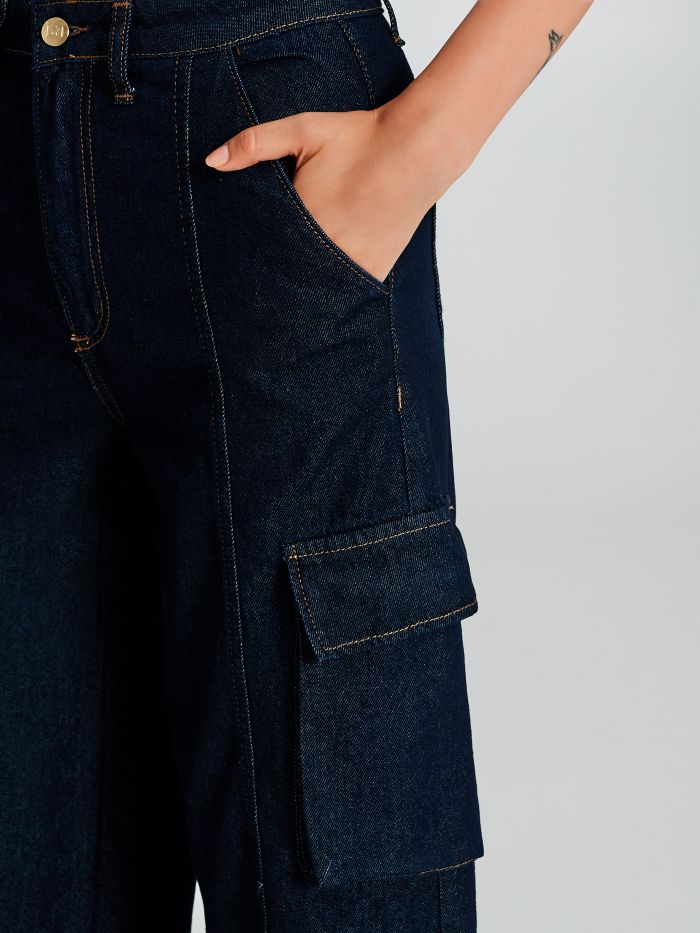 Pantaloni in denim cargo   Rinascimento