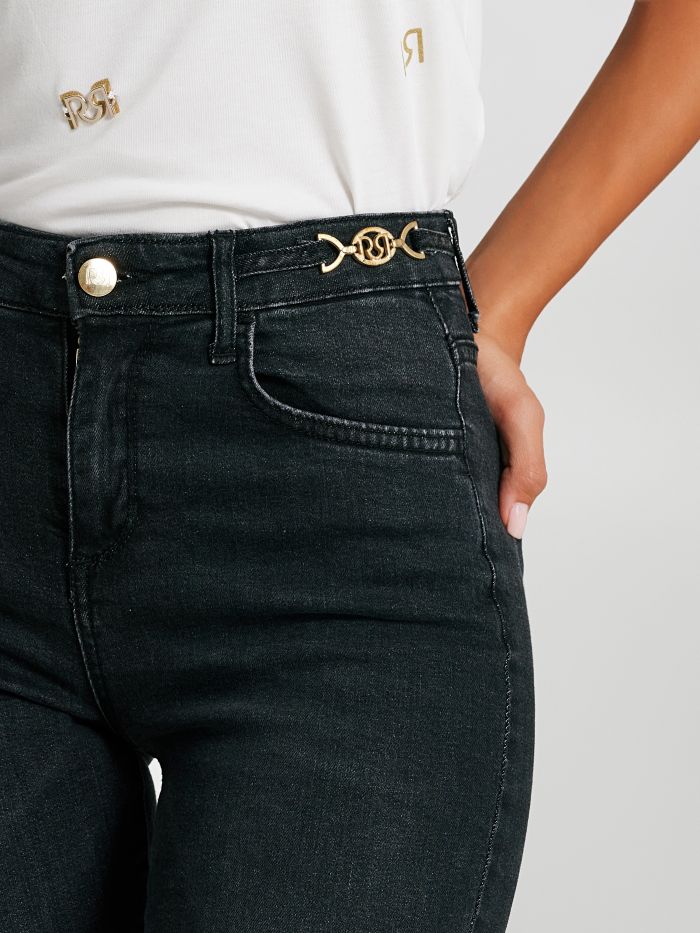 Jeans a zampa dettaglio gioiello   Rinascimento