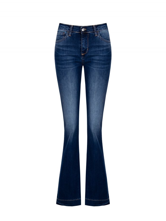 Jeans a zampa lavaggio sfumato  Rinascimento