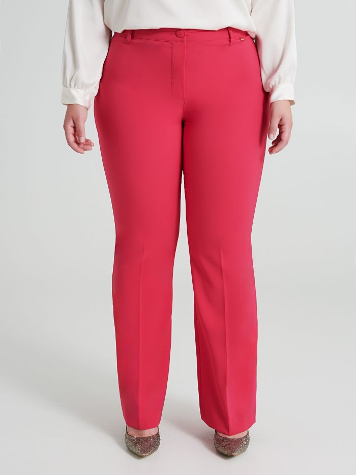 Curvy flared trousers in technical fabric  Rinascimento