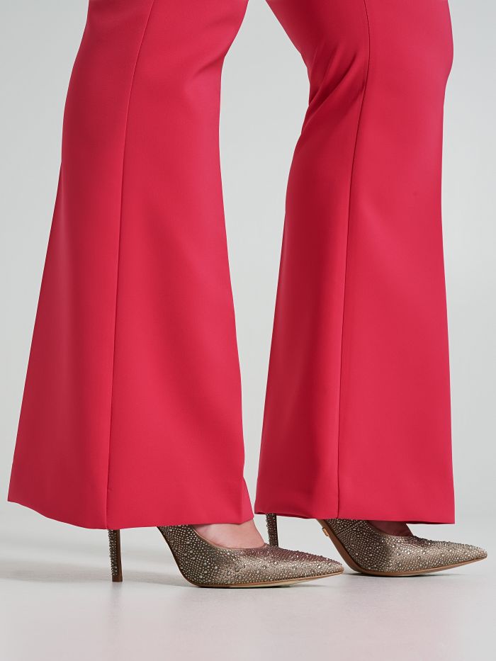 Curvy flared trousers in technical fabric  Rinascimento