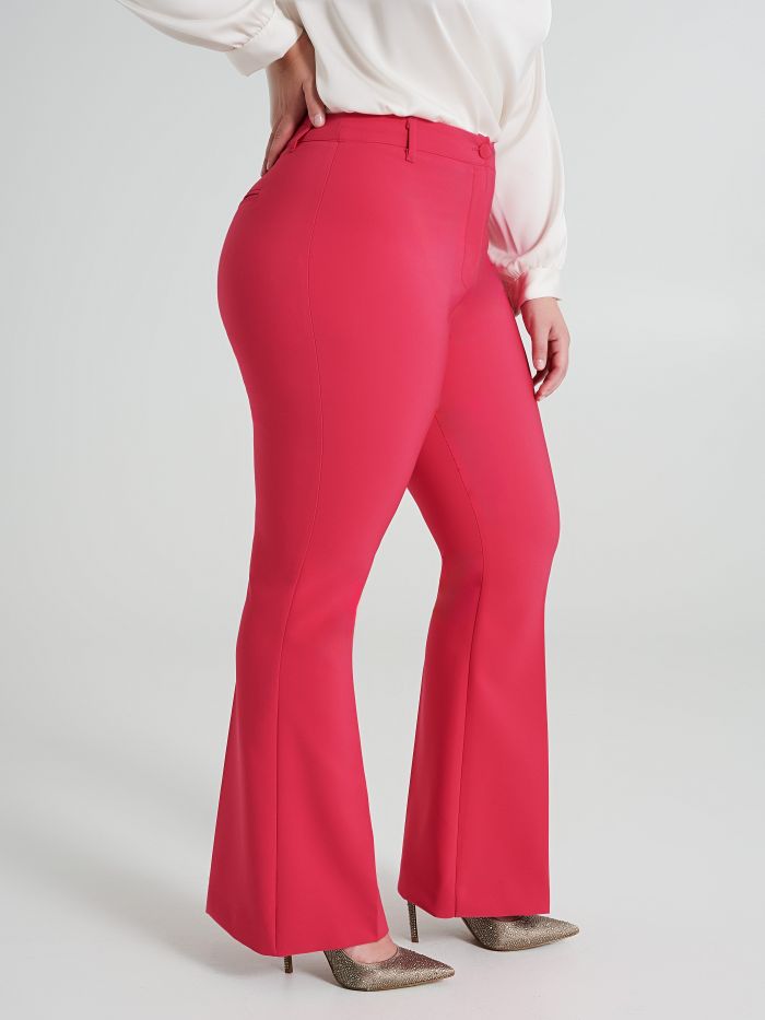 Curvy flared trousers in technical fabric  Rinascimento
