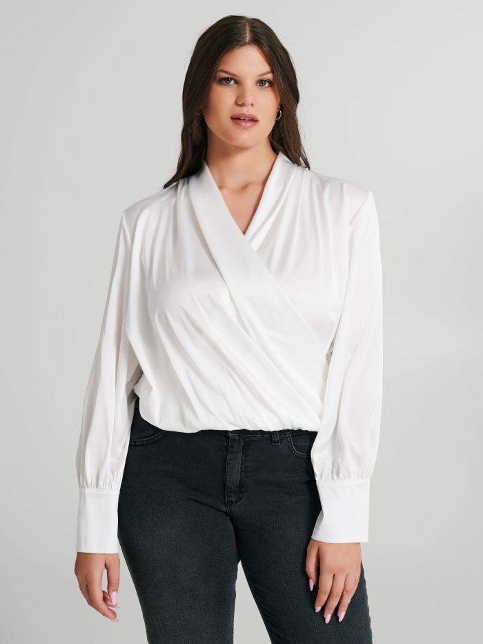 Curvy Boxy Satin Blouse  Rinascimento