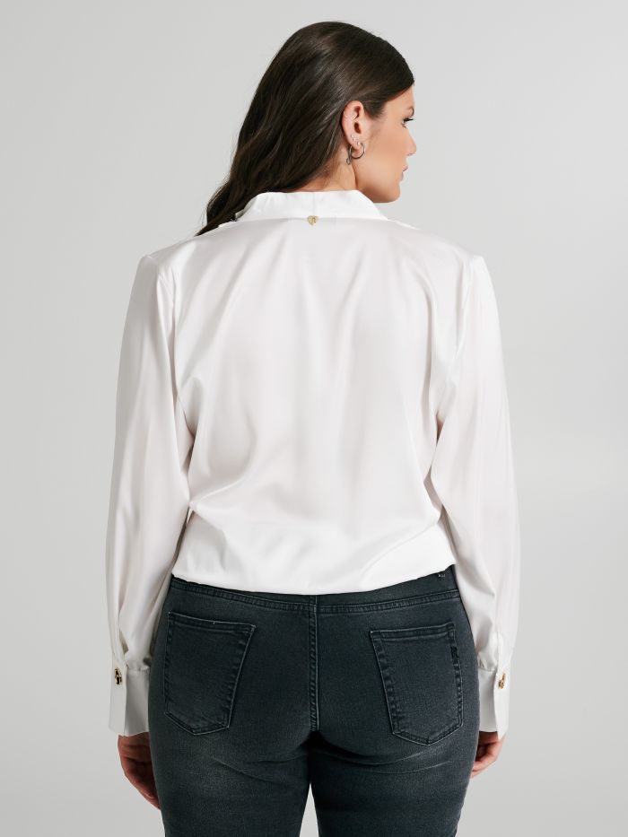 Curvy Boxy Satin Blouse  Rinascimento