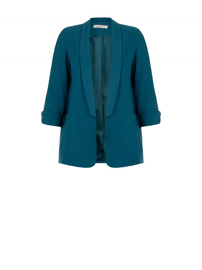 Offene Curvy-Jacke aus technischem Gewebe  Rinascimento