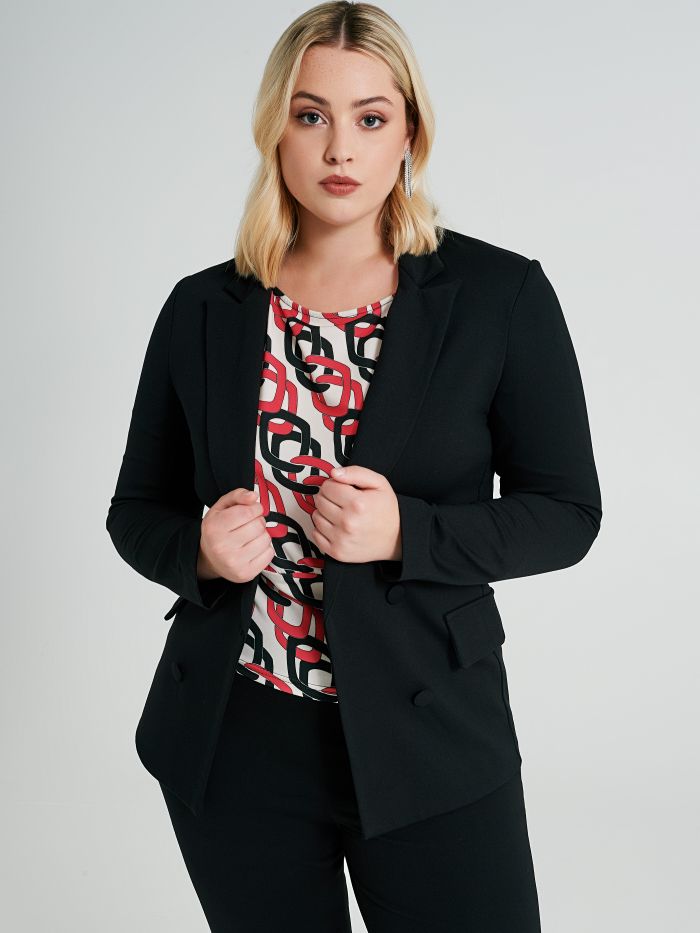 Curvy Open Jacket in Milano Stitch.  Rinascimento