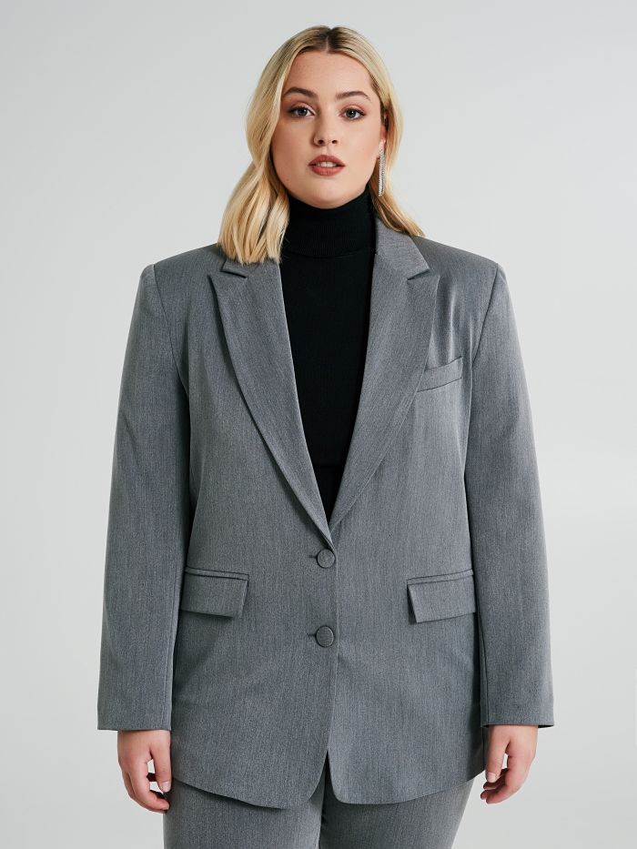 Giacca Curvy a due bottoni in fresco lana  Rinascimento