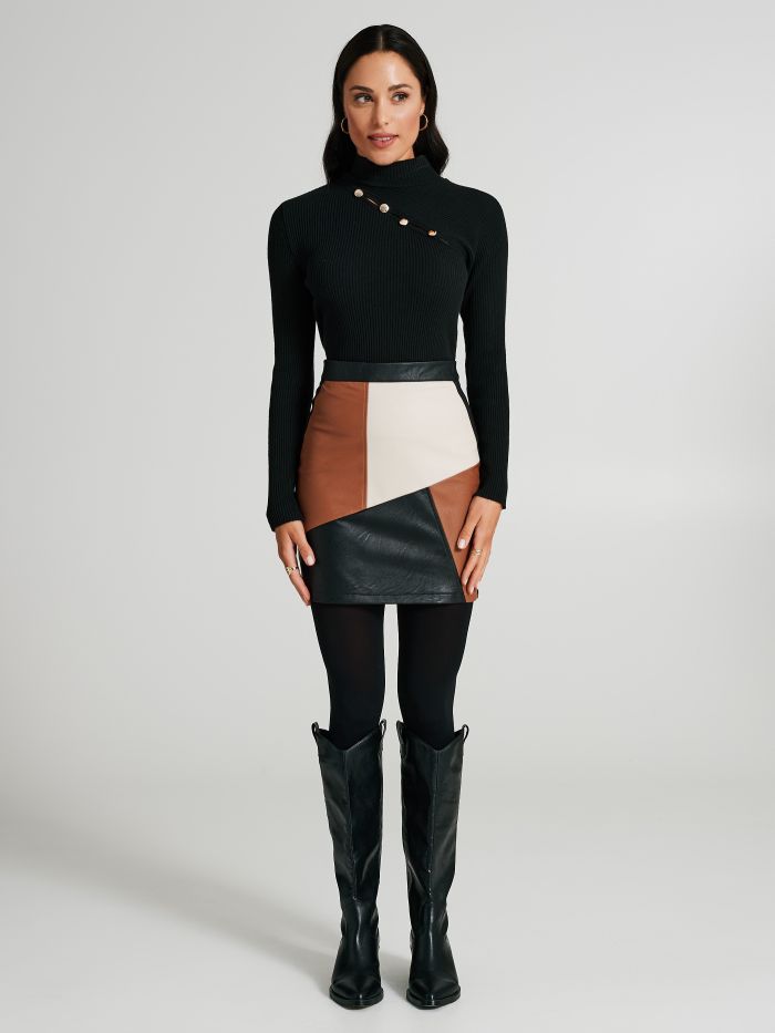 Short pencil skirt with resin patches  Rinascimento