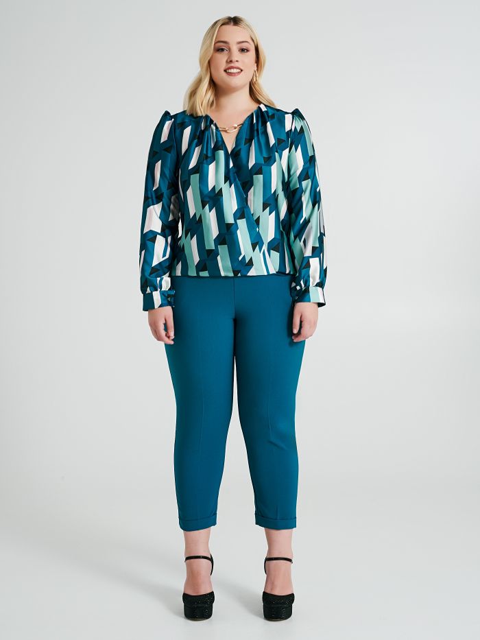 Blusa Curvy con stampa geometrica  Rinascimento