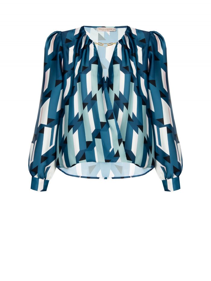 Curvy geometric-print blouse  Rinascimento