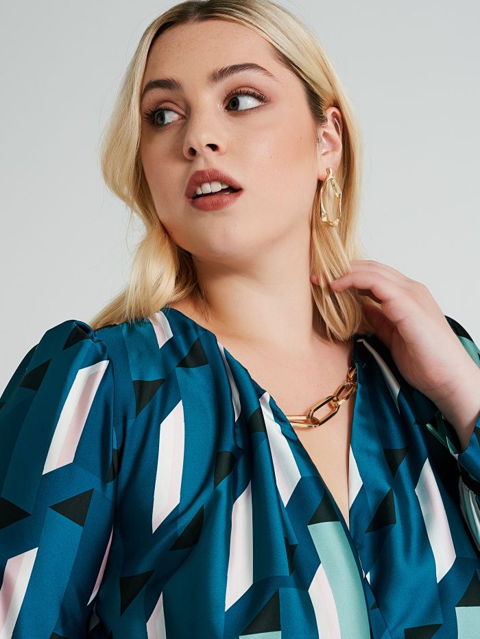 Blusa Curvy con stampa geometrica  Rinascimento