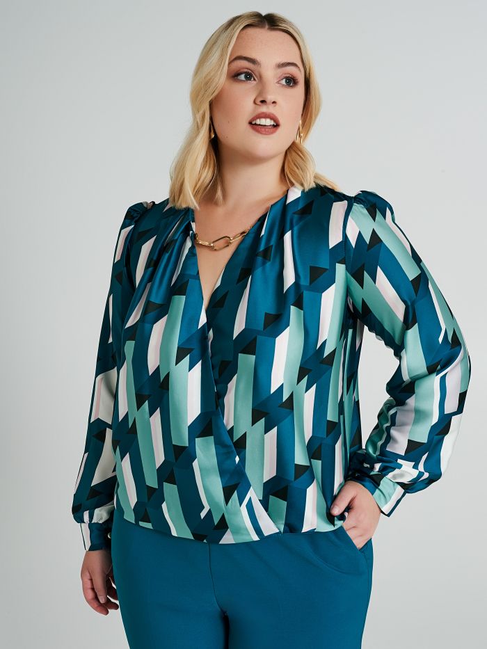 Blusa Curvy con stampa geometrica  Rinascimento