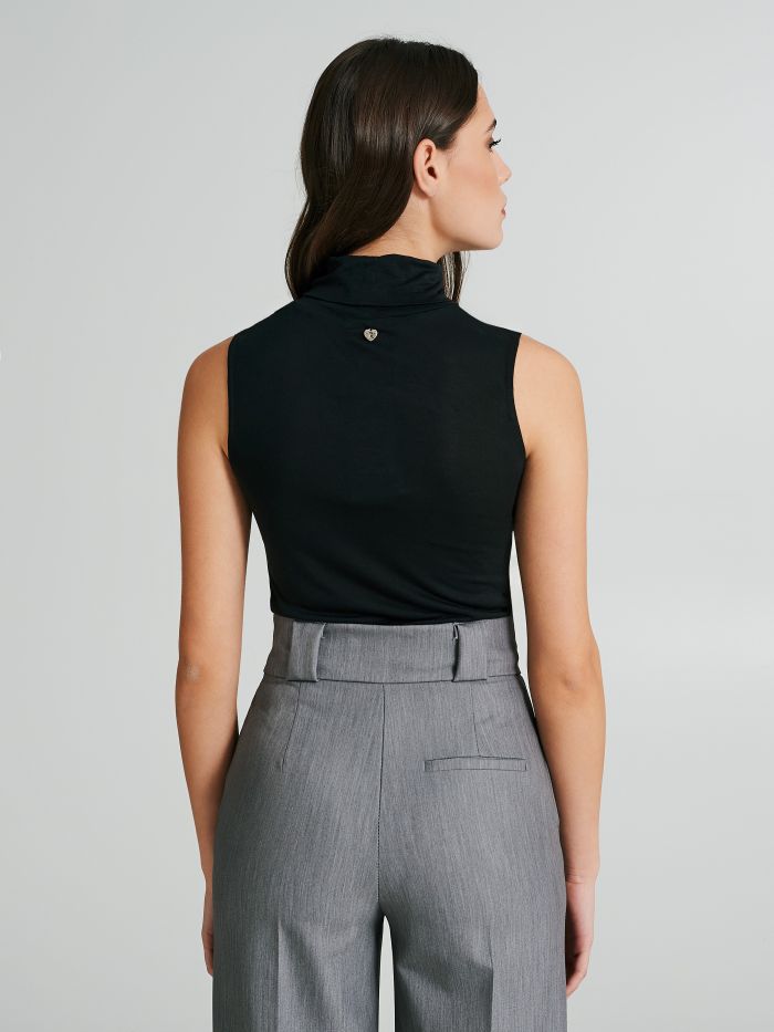 100% ECOVERO® viscose sleeveless turtleneck top  Rinascimento
